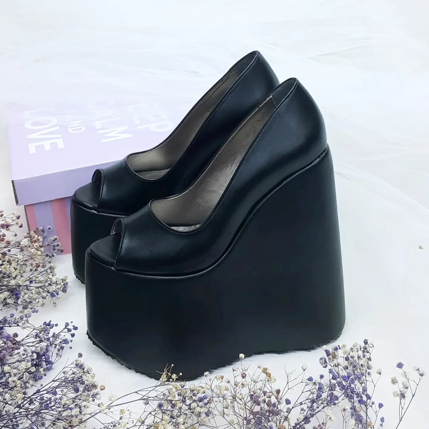 Ankle Strap Black Patent Hidden Platform | Tajna Shoes – Tajna Club