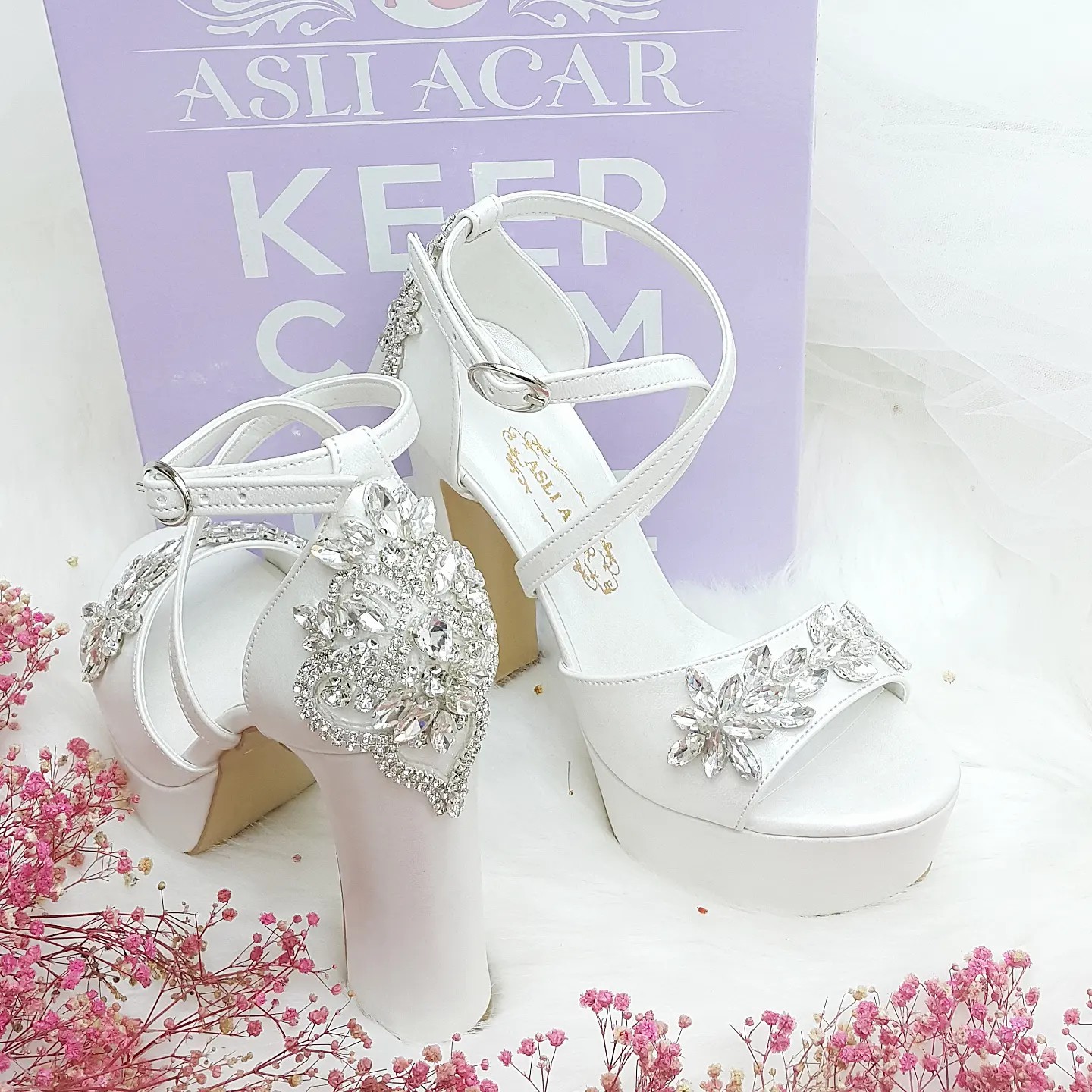 Arabella Block Heel Mid Blossom Wedding Shoes - Ivory Bridal Shoes -  Harriet Wilde Wedding Shoes